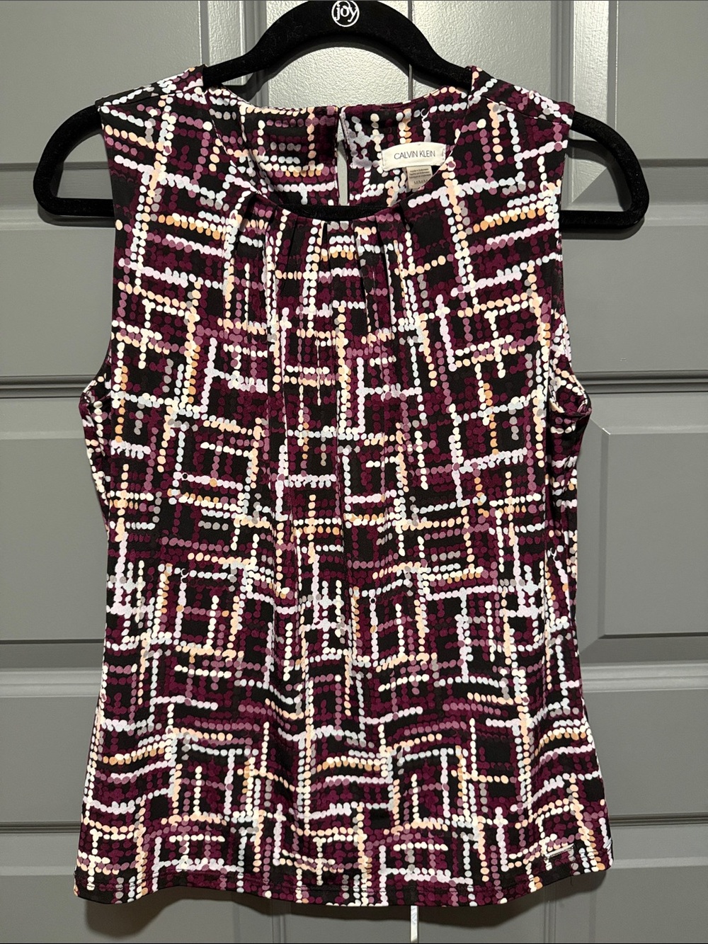 Calvin Klein Plum Geometric Dot-Print Sleeveless Skirt - Picture 5 of 5